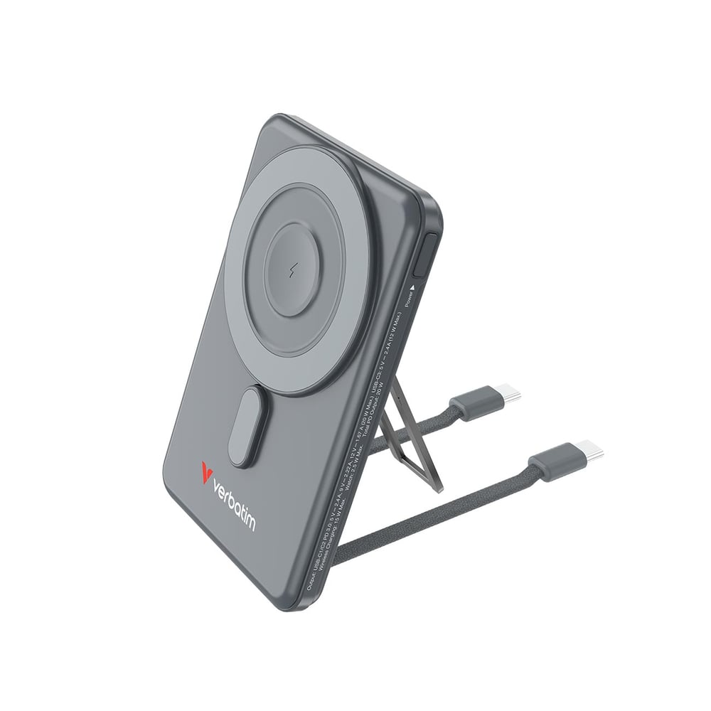 Verbatim Външна батерия Charge n'Go, 5000 mAh, с 2 кабела, сива
