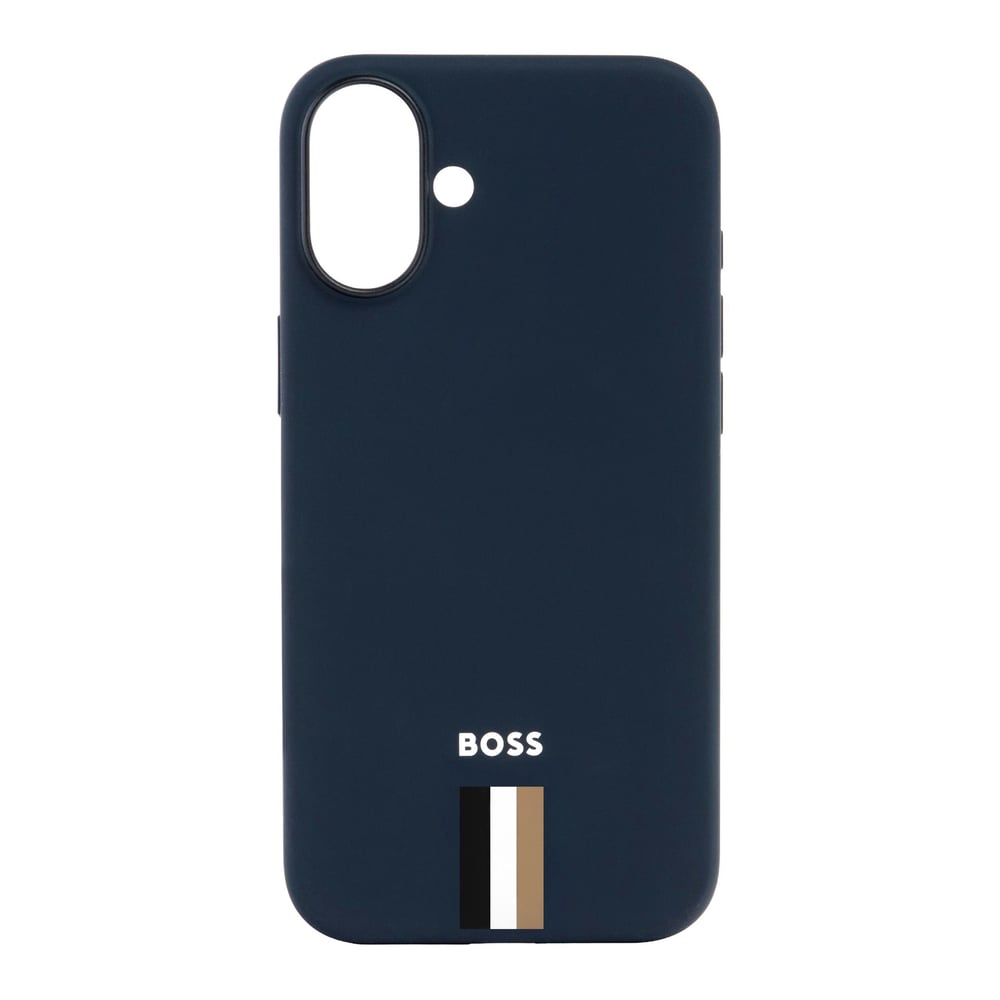Hugo Boss Калъф за телефон Iconic, за iPhone 16 Plus, тъмносин