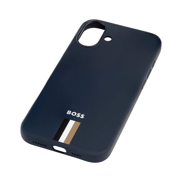 Hugo Boss Калъф за телефон Iconic, за iPhone 16 Plus, тъмносин