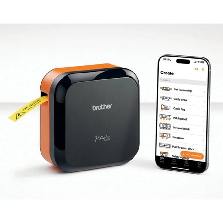 Принтер за етикети Brother P-touch Cube Pro E720BT, максимална широчина на етикета 24 mm