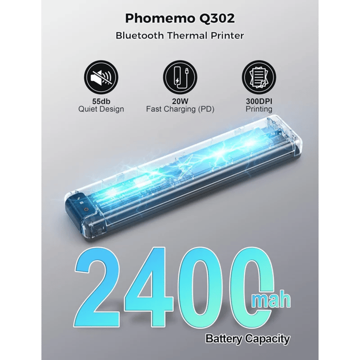 Phomemo Мобилен принтер Q302-SRB, A4