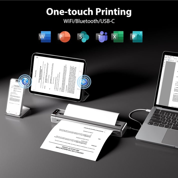 Phomemo Мобилен принтер Q302-SRB, A4