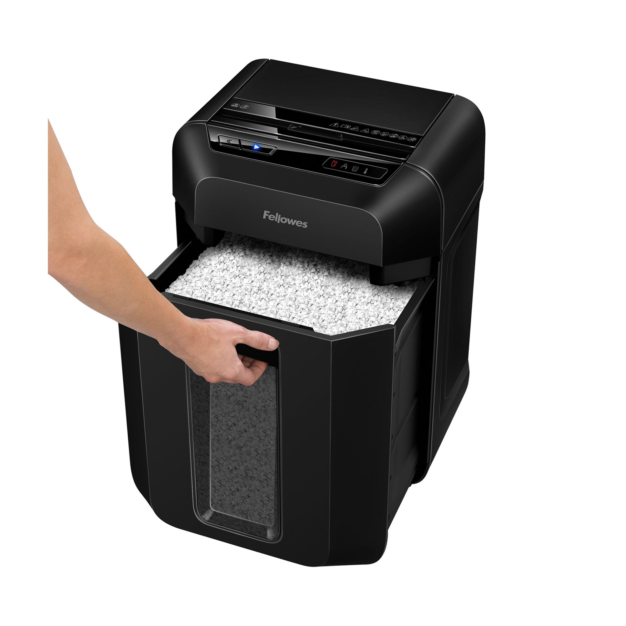 Fellowes Шредер за унищожаване на документи Automax 80M, Soho, Mini-Cut, P-4, 17 L, черен