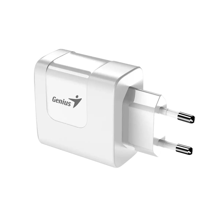 Genius Зарядно за лаптоп PD-65AC, USB Type-C, USB Type-A, 65 W, бяло
