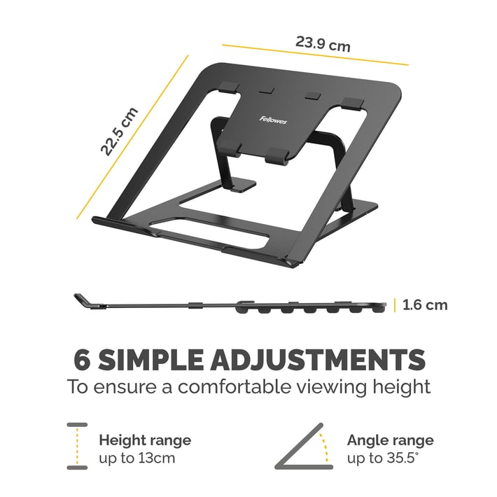 Поставка за лаптоп Fellowes Alumia, черна
