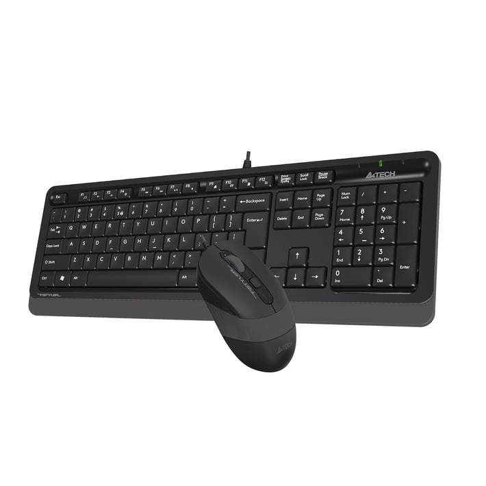 A4Tech Комплект - клавиатура и мишка Fstyler F1010S, с кабел, черно-сиви
