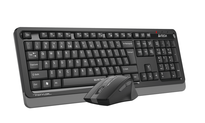 A4Tech Комплект - клавиатура и мишка Fstyler FGS1035Q, 2.4 GHz, сиви