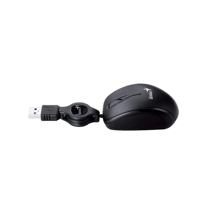Genius Мишка Micro Traveler, с кабел, USB Type-A, черна