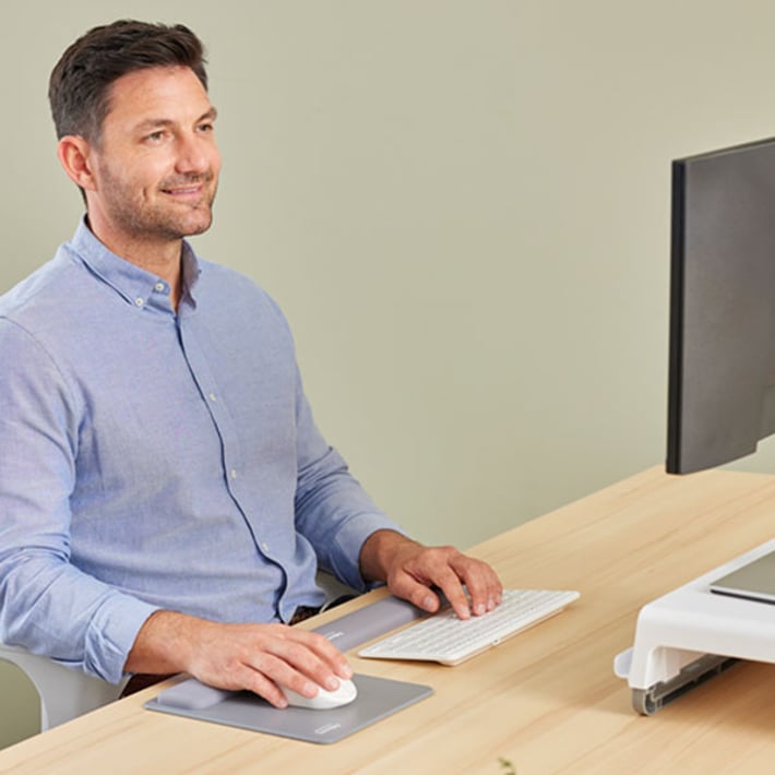 Пад за мишка Fellowes Breyta Hex, 20 x 24 cm, сив