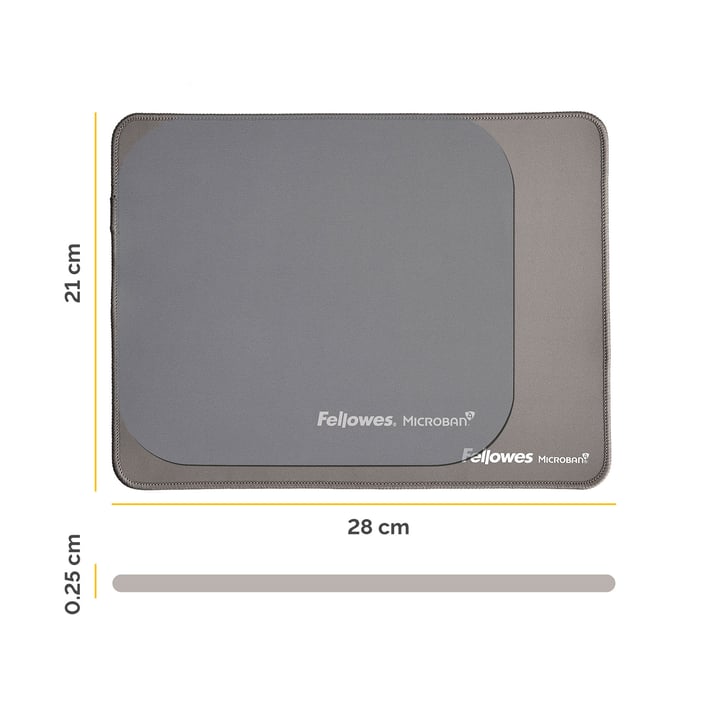 Пад за мишка Fellowes Breyta, XL, 28 x 21 cm, сив