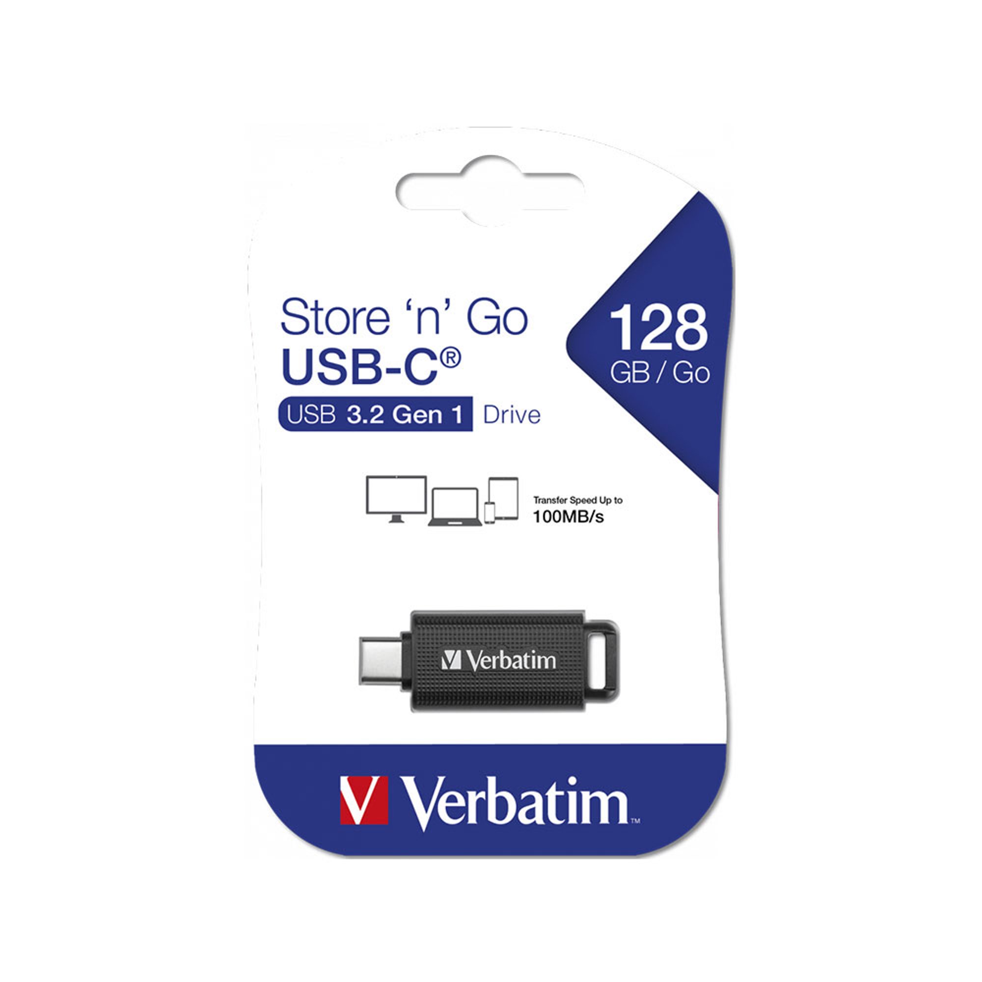 Verbatim USB флаш памет Store 'n' Go, USB Type-C, USB 3.2 Gen 1, 128 GB