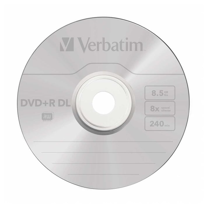 Verbatim DVD+R, 8,5 GB, 8x, Double Layer, 10 броя в шпиндел