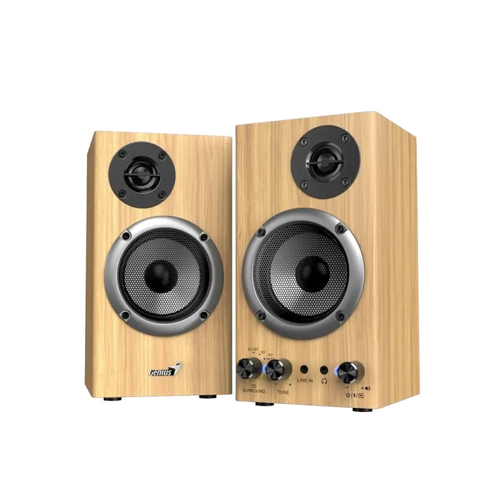 Genius Тонколони SP-HF520BT, Bluetooth, дървесни