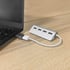 TNB USB Хъб, 4 порта, USB Type-A, с адаптер USB Type-C, бял