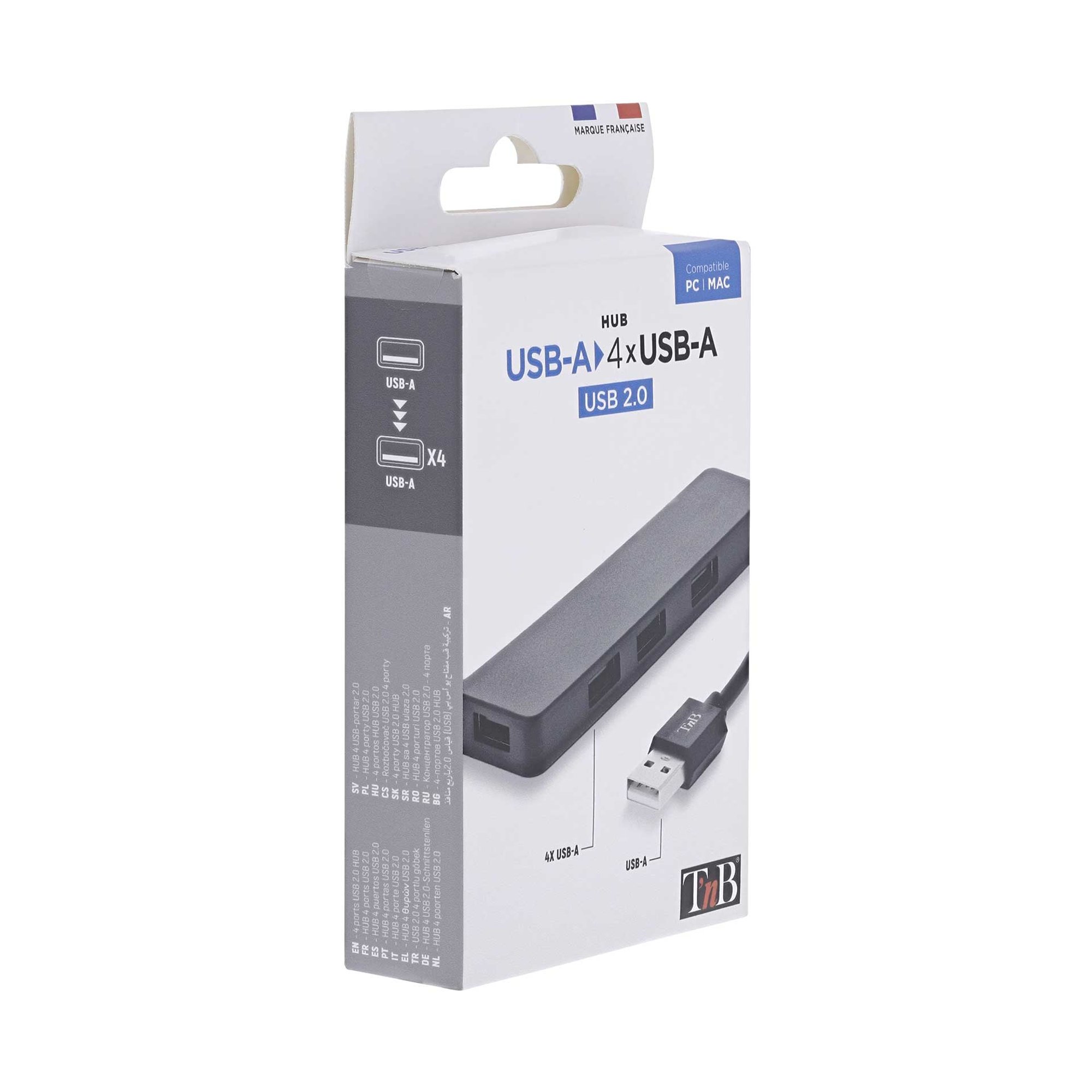 TNB USB хъб First, 4 порта, USB 2.0, черен