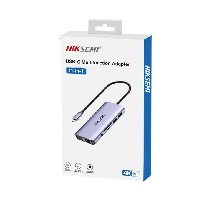 USB Хъб Hiksemi DS11, 4K, HDMI, VGA, SD, TF, USB 3.0, USB 2.0