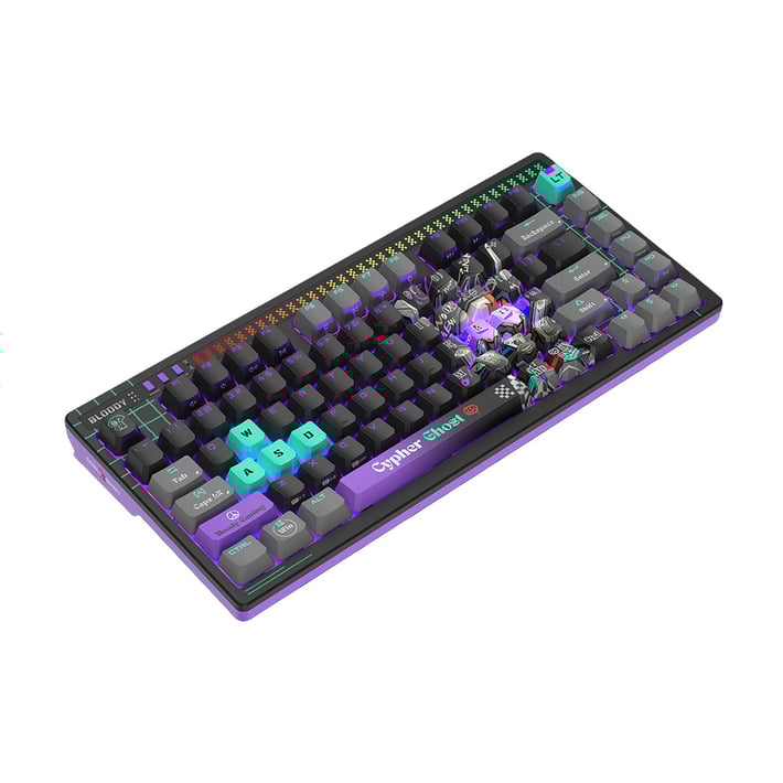 Клавиатура Bloody Cypher Ghost AT75, с кабел, геймърска