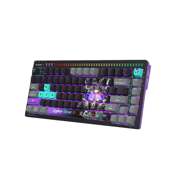 Клавиатура Bloody Cypher Ghost AT75, с кабел, геймърска