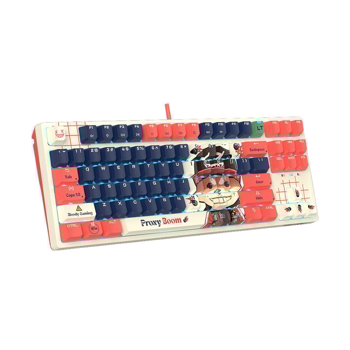 Клавиатура Bloody Proxy Boom AT87, с кабел, геймърска