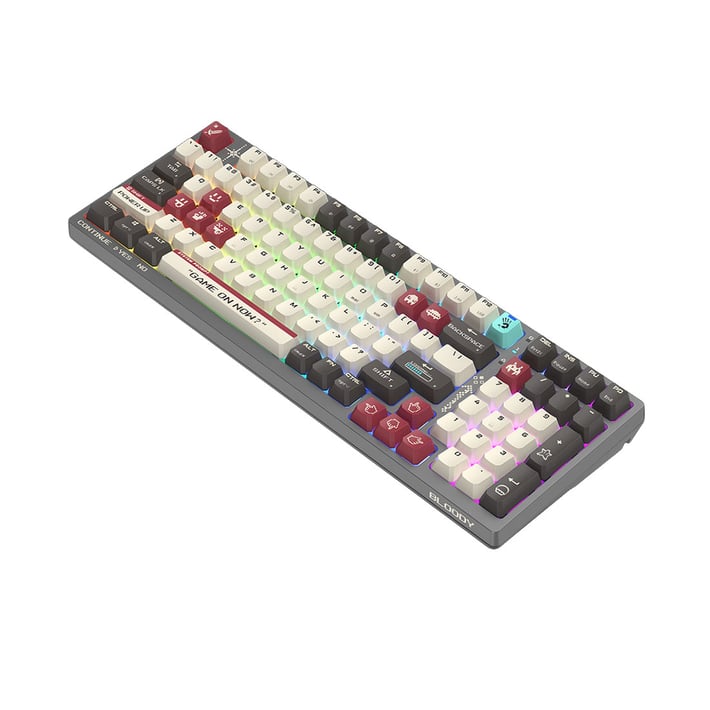 Клавиатура Bloody Pixels Red WS98, безжична, геймърска