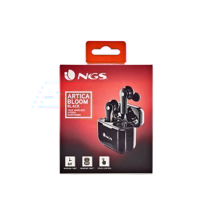 NGS Слушалки Artica Bloom, с Bluetooth, със зареждащ кейс, черни