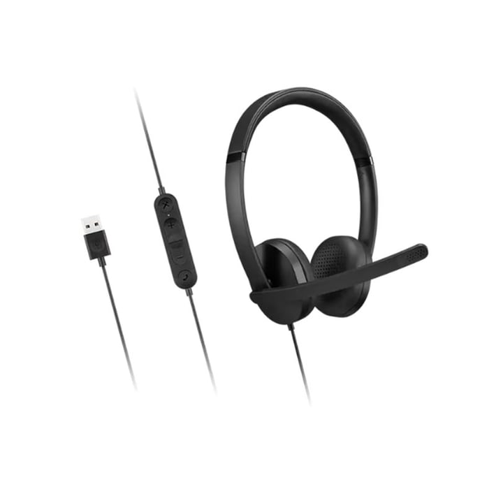 Слушалки Lenovo Stereo Gen2, с кабел 1 m, USB Type-A, 116 dB, черни