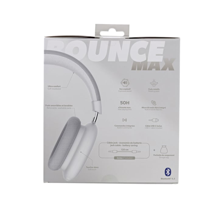 TNB Слушалки Bounce Max, безжични, с Bluetooth, сиви