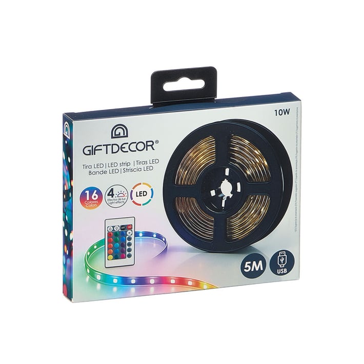 Лента Giftdecor, LED, RGB, с дистанционно, 5 m