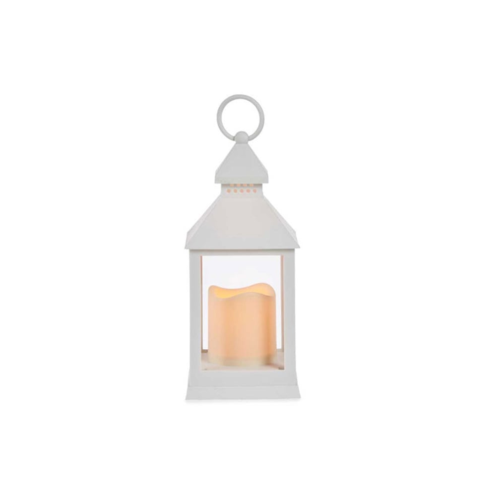 Фенер Giftdecor, малък, пластмасов, LED, бял