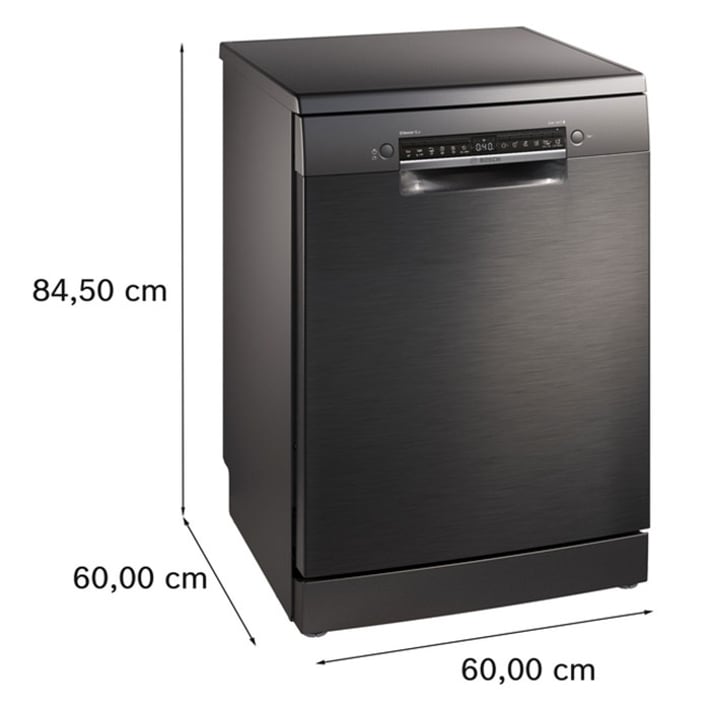 Съдомиялна машина Bosch SMS4EMC06E, свободностояща, серия 4, със защита от отпечатъци, за 14 комплекта, 60 cm, черен инокс