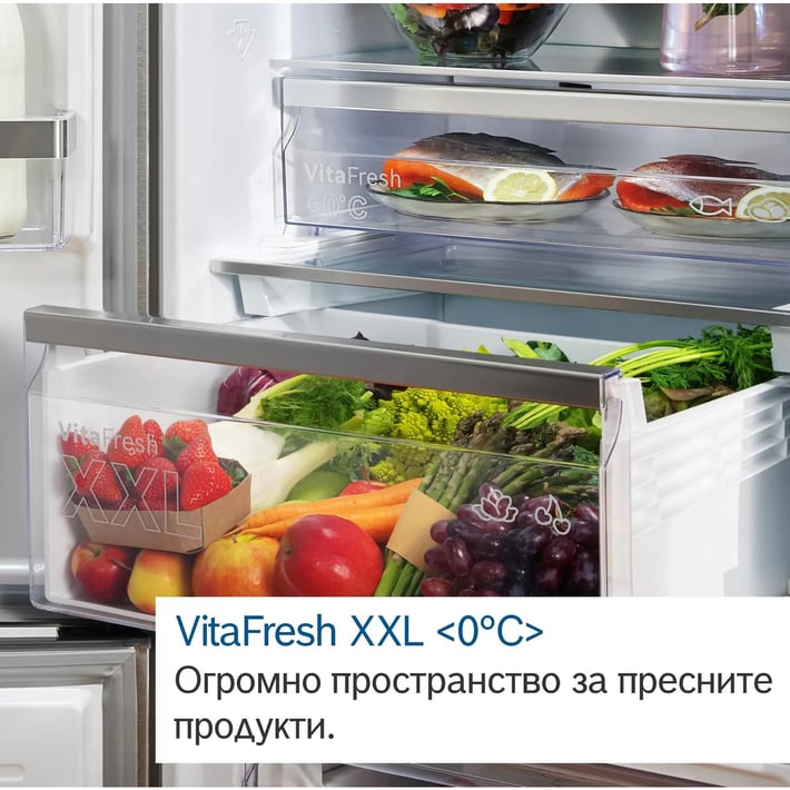 Bosch Хладилник KGN397LEQ, с фризер, No Frost, 368 L, инокс