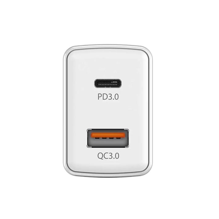 Genius Зарядно устройство PD-20AC, USB Type-C, USB Type-A, 20 W, бяло