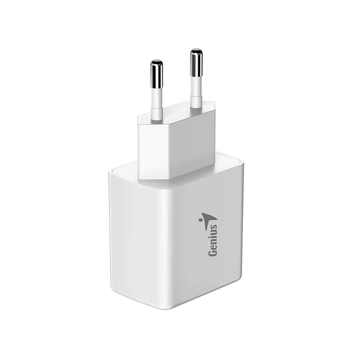 Genius Зарядно устройство PD-20AC, USB Type-C, USB Type-A, 20 W, бяло