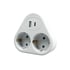 Разклонител Office 1, шуко, 2 гнезда, 1 USB Type-A, 1 USB Type-C, бяло-сив