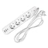 Разклонител Office 1, шуко, 4 гнезда, 3 m кабел, 2 USB Type-A, 1 USB Type-C, с ключ, бял