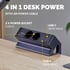 Разклонител Fellowes Ampra Power Desk, шуко, 2 гнезда, 1 USB Type-A, 1 USB Type-C, черен