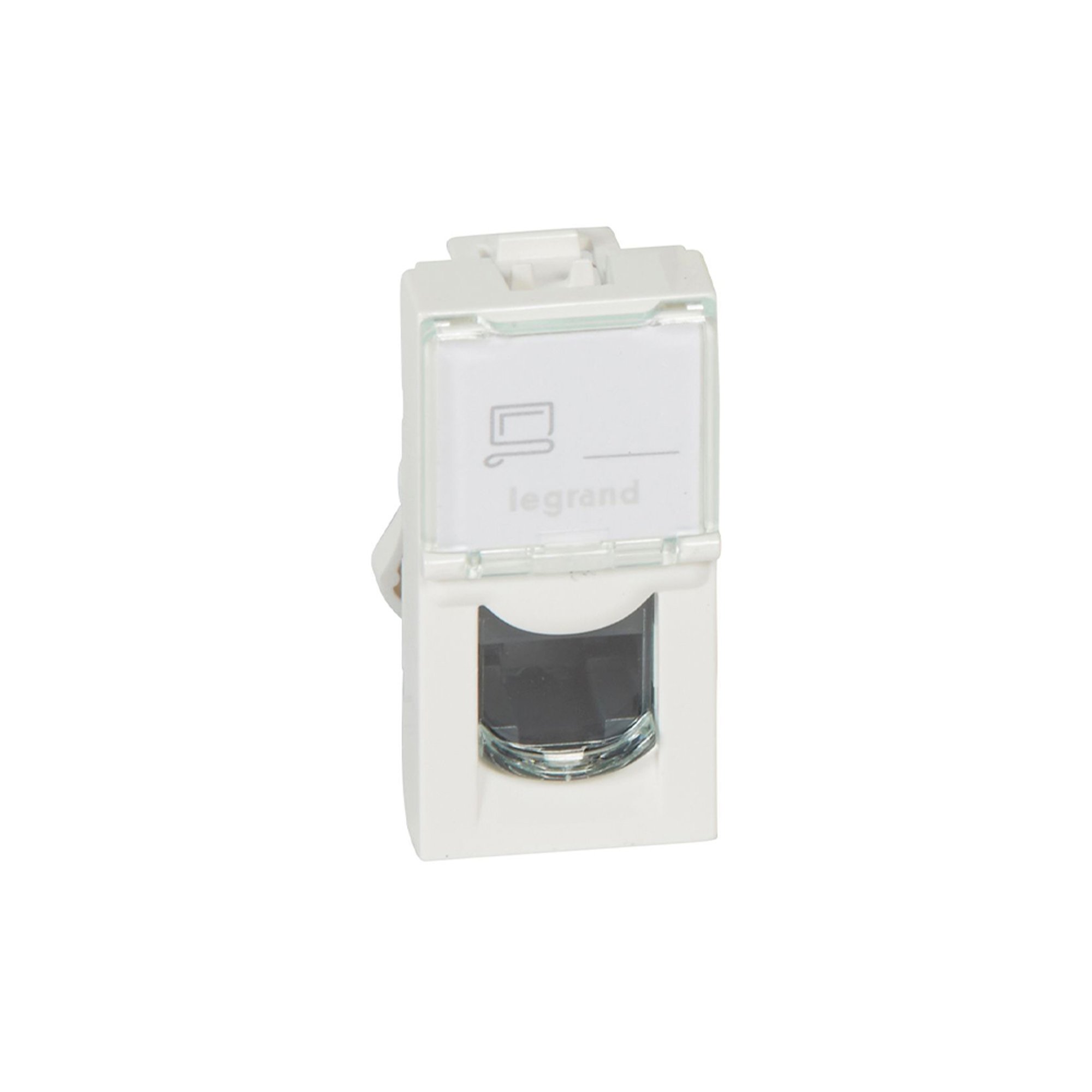 Legrand Розетка Mosaic, RJ45, FTP Cat 6, с 1 модул, бяла