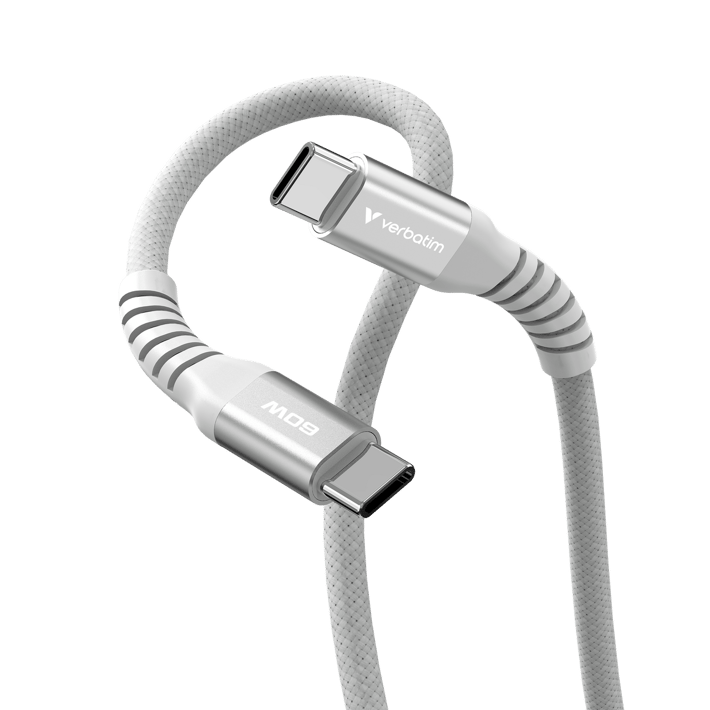 Verbatim Кабел Sync & Charge, магнитен, USB Type-C към USB Type-C, 60 W, 120 cm, сив