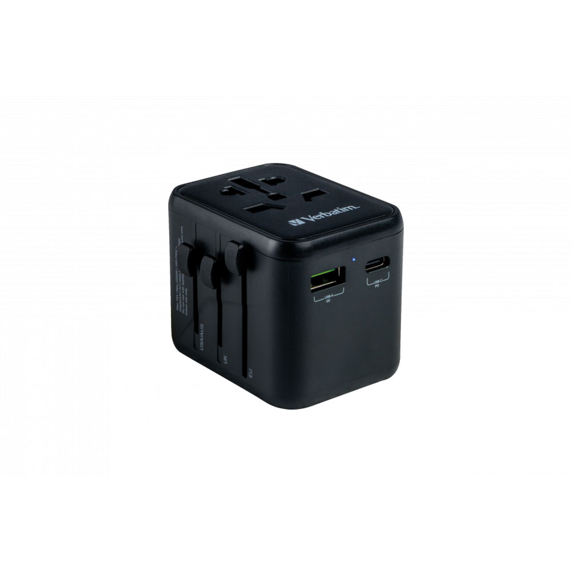 Verbatim Адаптер Universal Travel, UTA-02, PD20W, QC, USB Type-A, USB Type-C