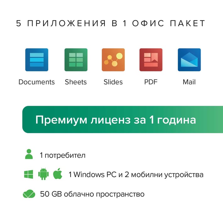 OfficeSuite Софтуер Personal, лиценз за 1 година