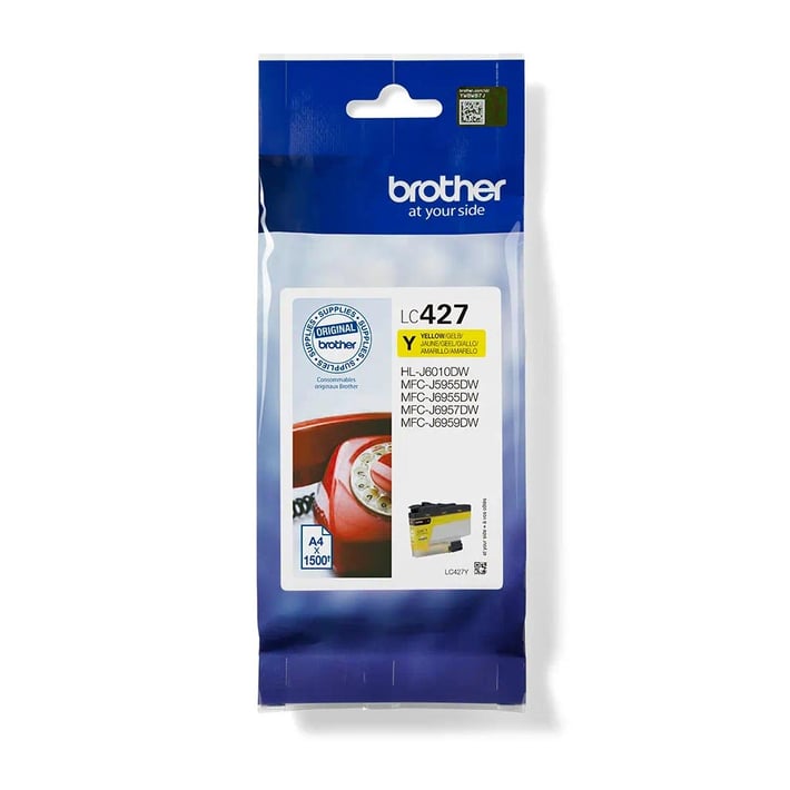 Brother Патрон LC427Y, 1500 страници/5%, Yellow