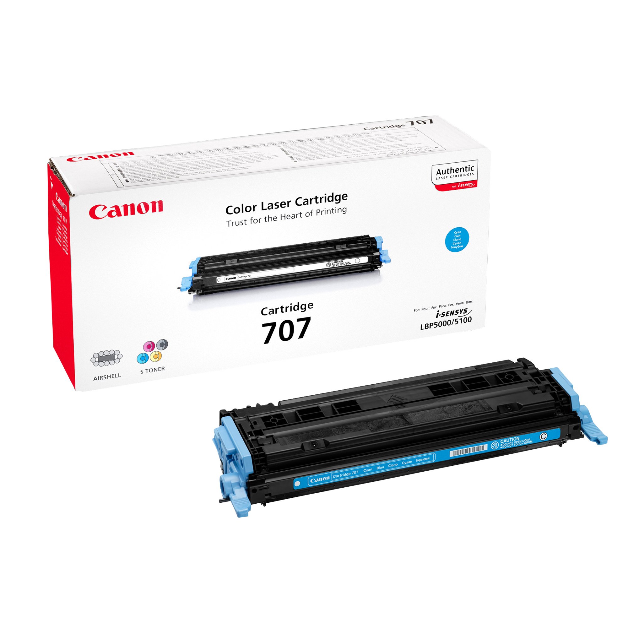 Canon Тонер 707C, LBP5000, 2000 страници/5%, Cyan