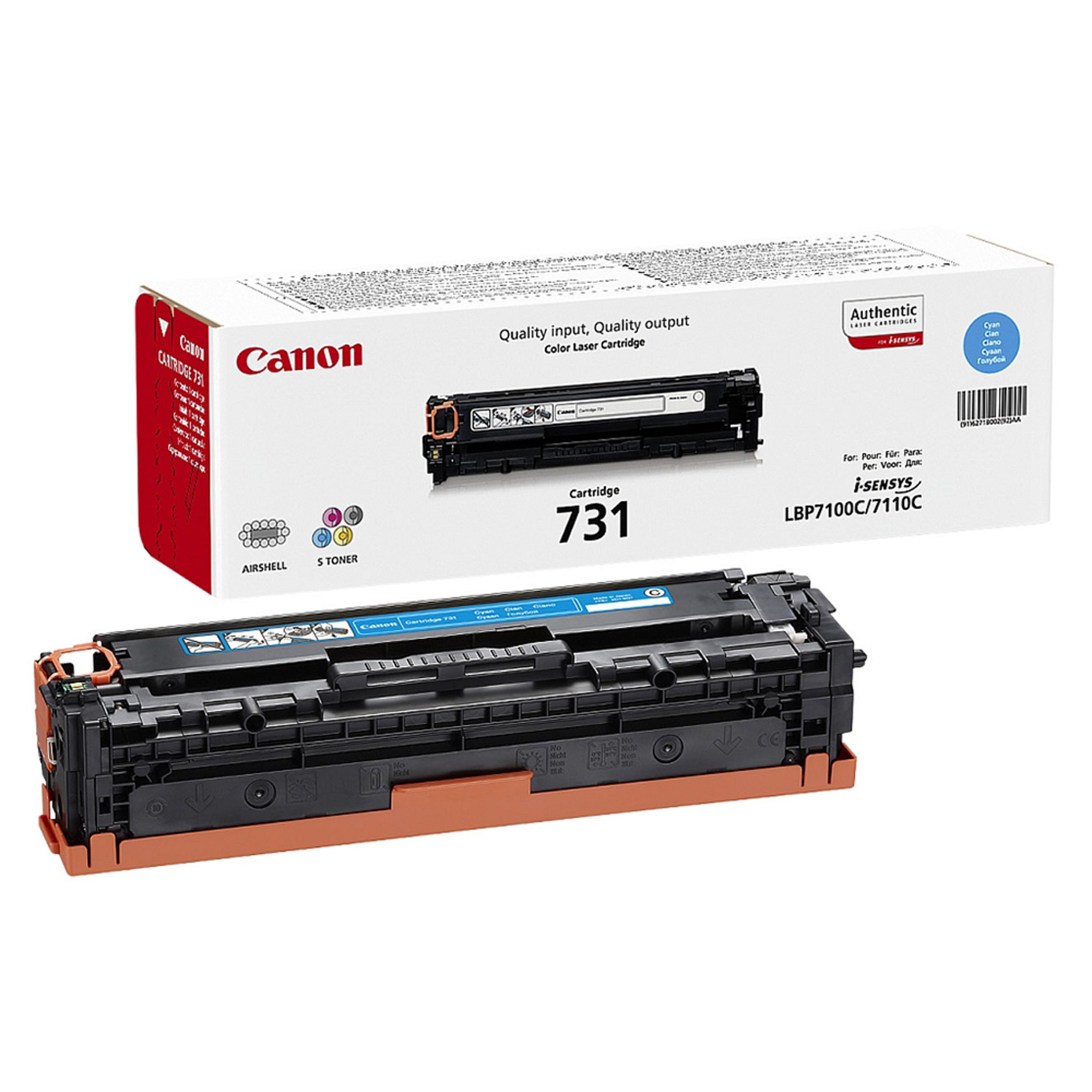 Canon Тонер CRG-731, 1500 страници/5%, Cyan