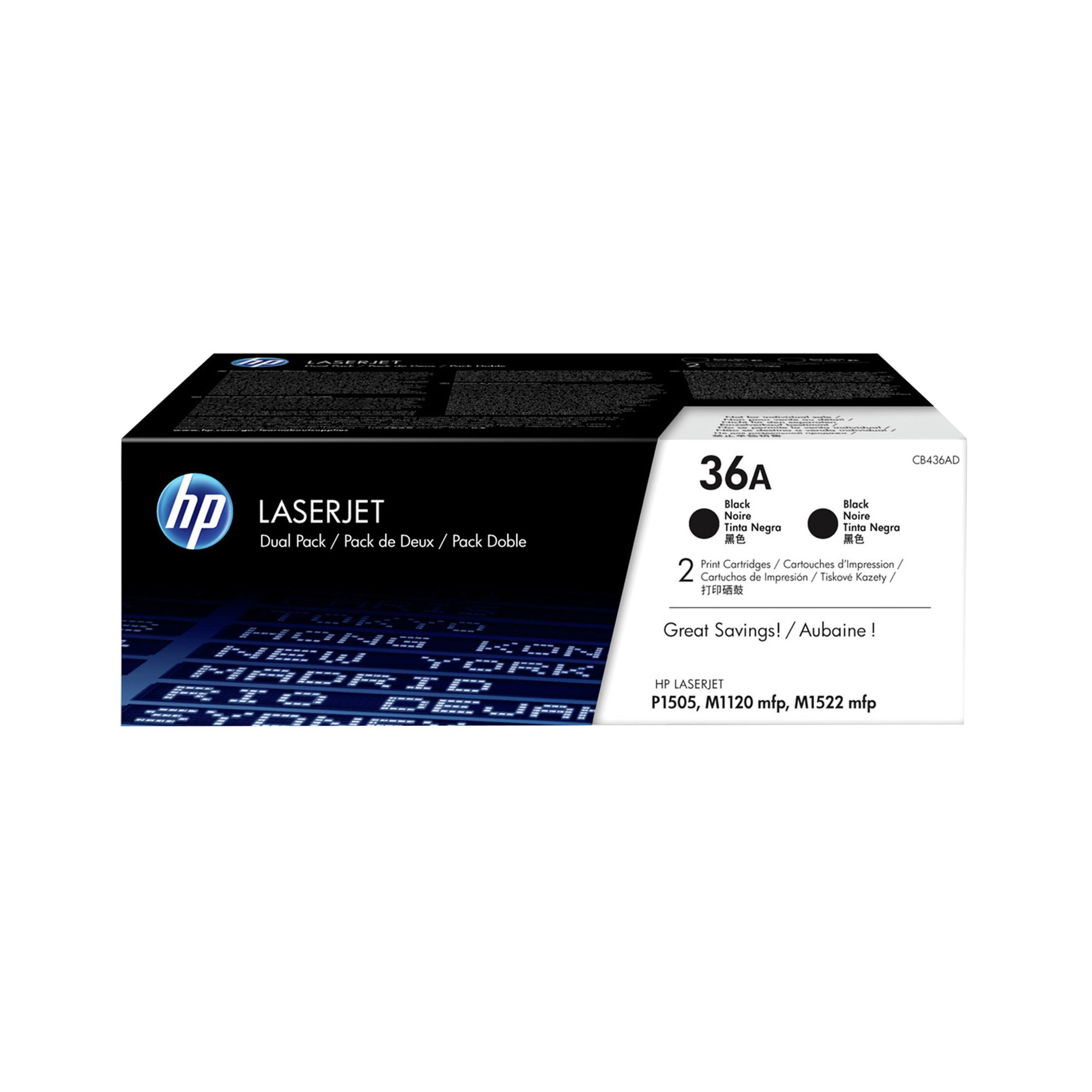 HP Тонер CB436AD, 2000 страници/5%, Black, 2 броя