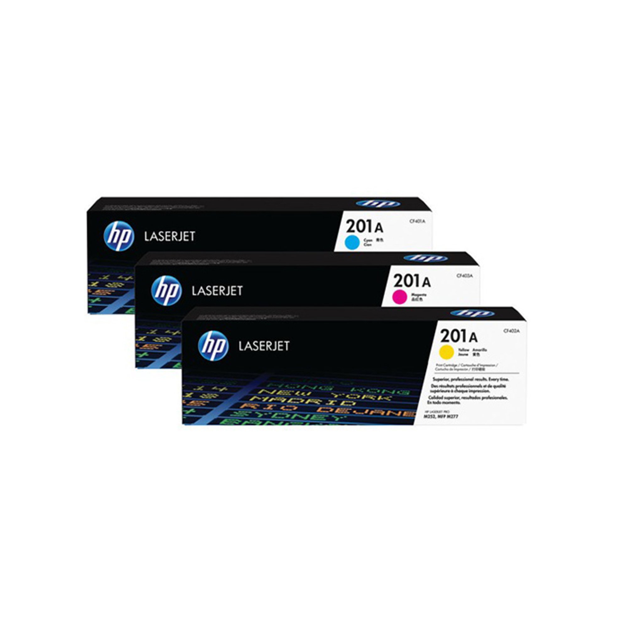 HP Тонер 3-Pack CF253XM 201X, Cyan, Yellow, Magenta