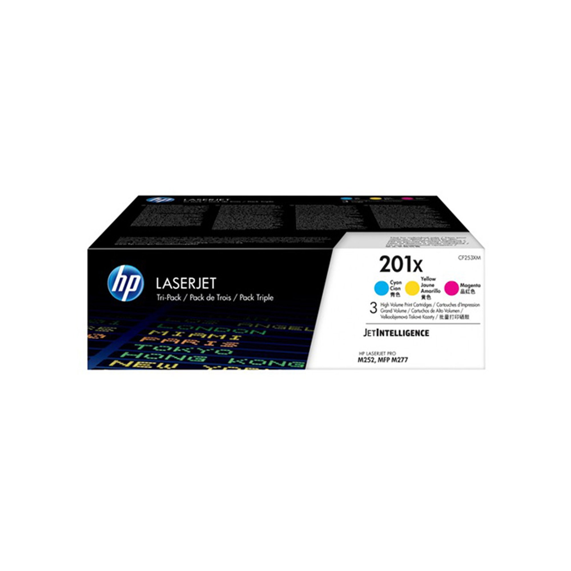 HP Тонер 3-Pack CF253XM 201X, Cyan, Yellow, Magenta