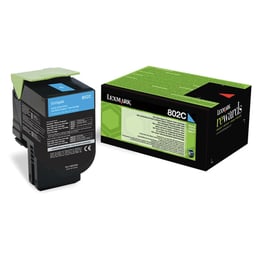 Lexmark Тонер 80C20C0, 1000 страници/5%, Cyan