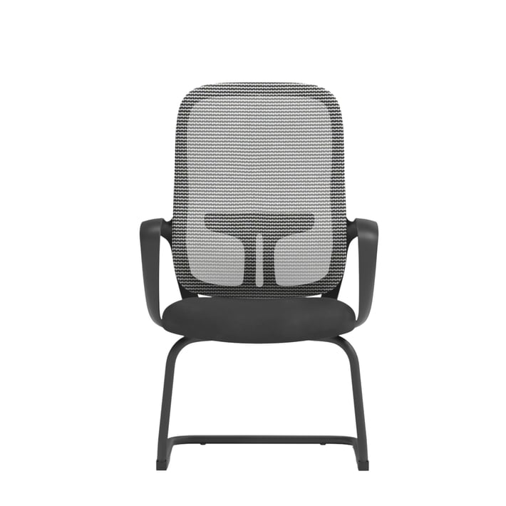 Посетителски стол RFG Mojito M, дамаска и меш, метална основа, до 120 kg, сиво-черен