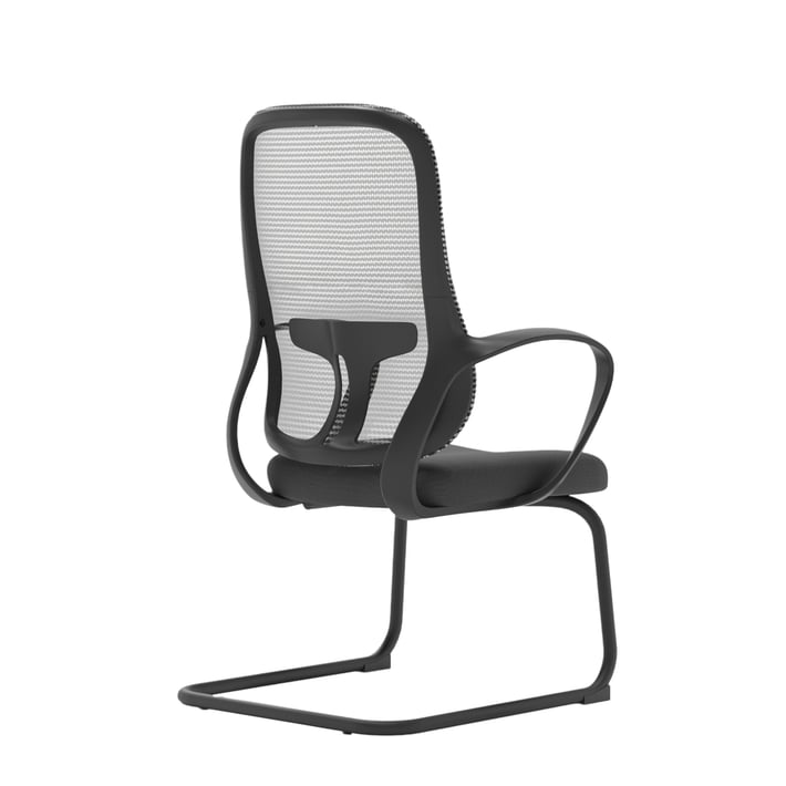 Посетителски стол RFG Mojito M, дамаска и меш, метална основа, до 120 kg, сиво-черен