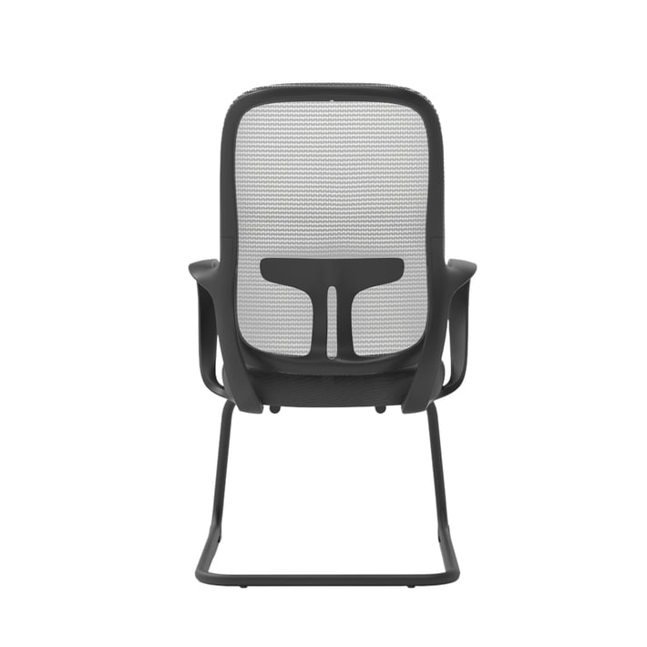 Посетителски стол RFG Mojito M, дамаска и меш, метална основа, до 120 kg, сиво-черен